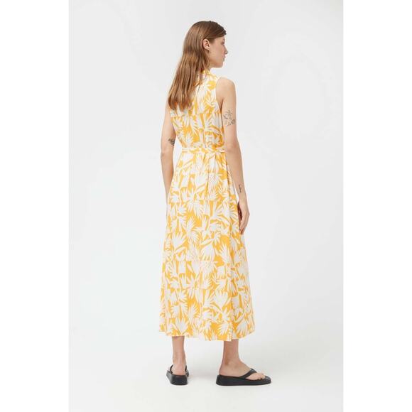 Campania Fantastica Palm Spring Button Up Sleeveless Dress Size S Small Yellow - Picture 4 of 8